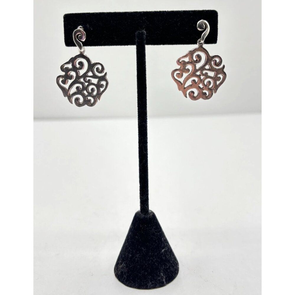 Barse 925 Sterling Silver Scroll Dangle Earrings - image 3